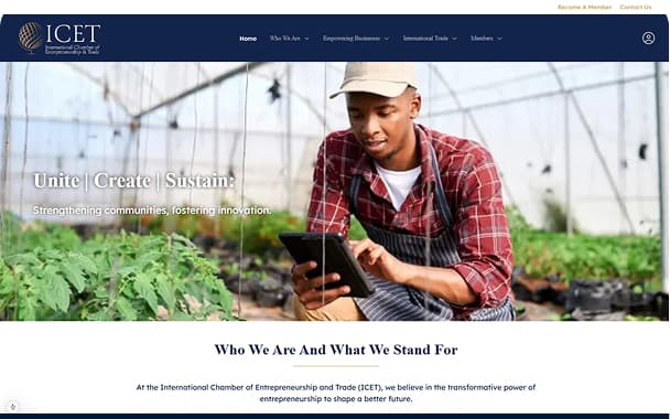 ICET Website Screenshot